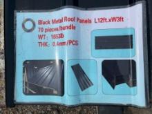 Unused Black Metal Roof Panels 70 PCS