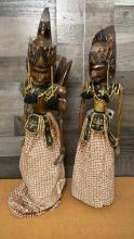 PAIR OF INDONESIAN WAYANG THEATER PUPPETS