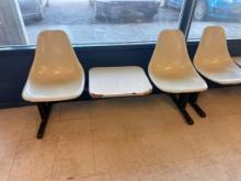 2-Seat, Single Table iron Frame Lobby Seats w/ Molded Plastic Chair Seats