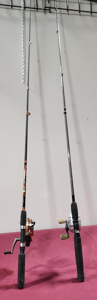 Two Fishing Rod & Reel Combos, Open Face and Bait Caster