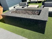 Gas Fire Pit w/ Lava Rock Bed w/ Table Surround, 77in x 41in x 21in