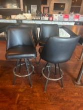 (4) Four Swivel Leather Bar Stools, VG Condition, Sold Per Stool x's Qty