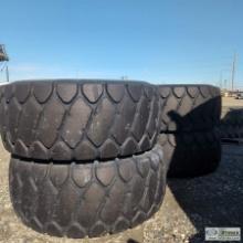 4 EACH. HEAVY EQUIPMENT TIRES, 26.5R25, BRIDGESTONE V-STEEL M TRACTION