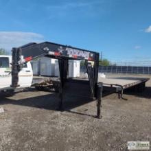 GOOSENECK EQUIPMENT TRAILER, 2012 TITAN, 8FT 2IN WIDE X 40FT DECK, TANDEM AXLE, 24000LB GVWR