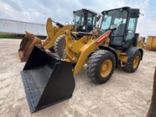 2023 CAT 908 RUBBER TIRED LOADER powered by Cat diesel engine, equipped with EROPS, air, heat,