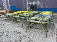 LARGE QTY OF STEEL SAW HORSES SUPPORT EQUIPMENT