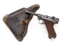 Composite Mauser 42 Code Luger, with 1942 Dated dkk Holster, #5115d, 9mm, 4" barrel, blued finish