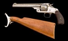 Very Rare Australian Contract Smith & Wesson New Model No. 3 Single Action Revolver, w/Stock