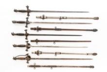 Group of Five (5) Knights of Pythias Fraternal Swords, with Scabbards