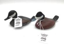 Pair of Miniature Ruddy Ducks by Bush