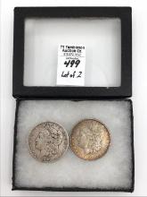 Lot of 2 Morgan Silver Dollars-1883 & 1885