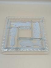 DUNCAN MILLER FROSTED SQUARE RELISH TRAY 10"