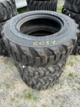 5054 (4) New HD 10-16.5 Skid Steer Tires w/ Rim Guard