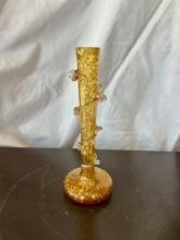 Applied Amber and Gold Bud Vase