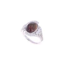 2.73ct Black Opal VS2 Diamond Platinum Ring