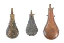Brass Powder Flask Collection c. 1880-1910s (3)