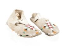 Southern Cheyenne Beaded Hide Moccasins ca. 1950s