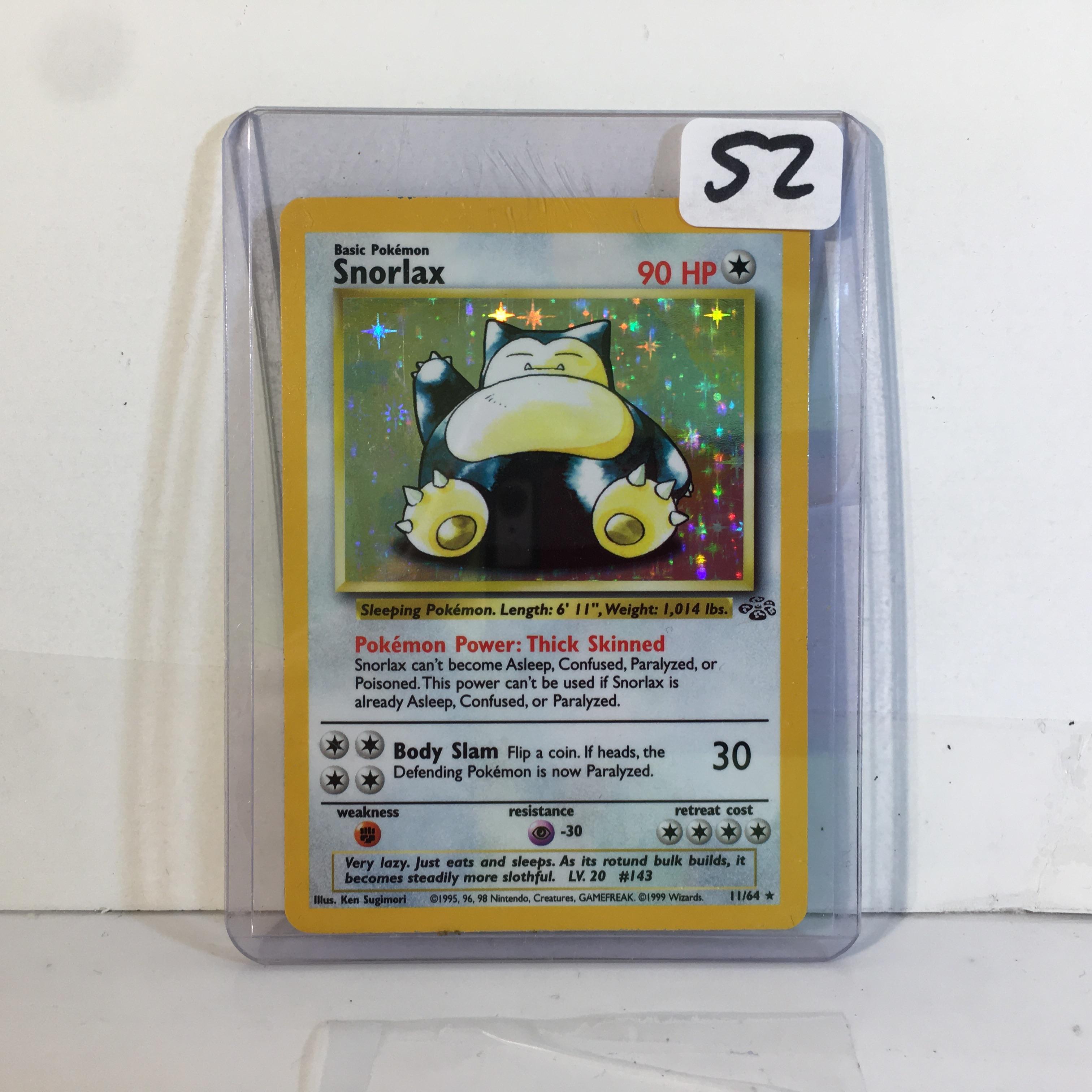 Collector 1999 Wizards Pokemon Basic Snorlax 90HP Pokemon Game Card #143 11/64