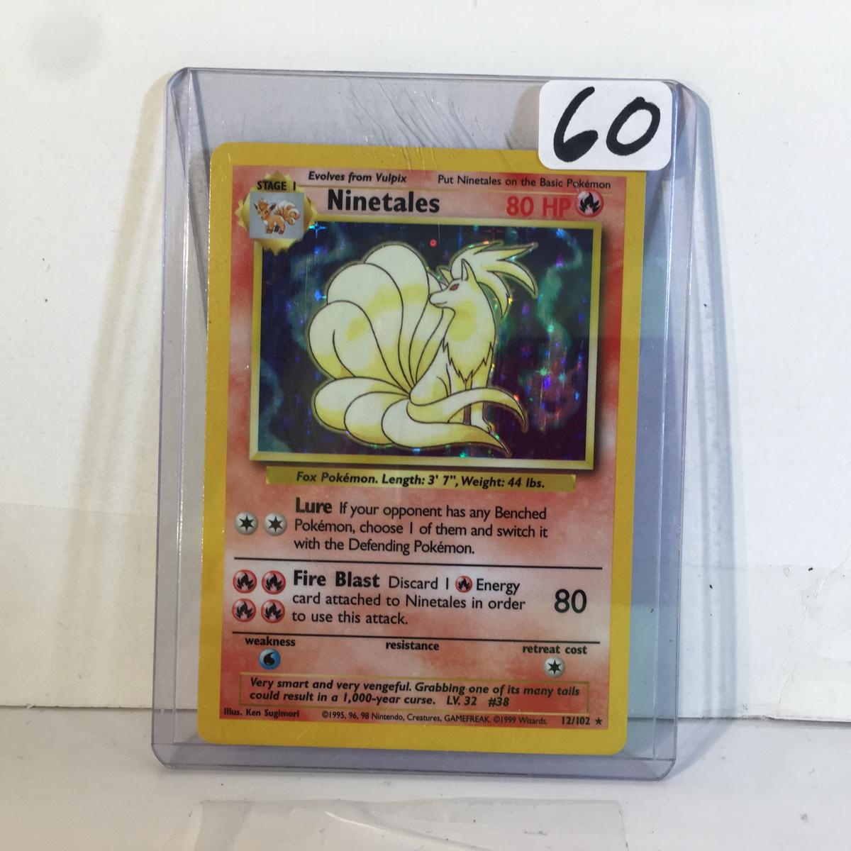 Collector 1999 Wizards Pokemon Stage1 Ninetales 80HP Fire Blast Pokemon Game Card #38 12/102