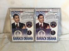 Lot of 2 Sets Of Presidential Inauguration 44th President US Barack Obama Coin Signed - See Photos