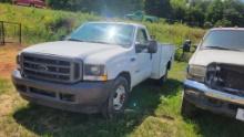 2003 F-350 WHITE TRUCK WITH UTILITY BED, NOT RUNNING-SELLER SAID NEEDS WIRI