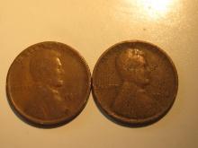 US Coins: 2x1914 Wheat Pennies