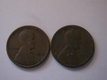 US Coins: 2x1914 Wheat Pennies