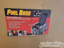 Unused Fuel Boss 60 Gallon Diesel 12V Transfer Unit, 13' Delivery Hose c/w Hose and Gun, 10 GPM
