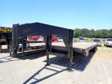 1989 SHOPBUILT EQUIPMENT TRAILER,  GOOSENECK, 36', TANDEM AXLE, DUAL WHEEL