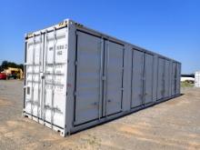 SHIPPING CONTAINER,  40', CONTAINER, (2) SETS OF DOUBLE DOORS, (1) SET OF D