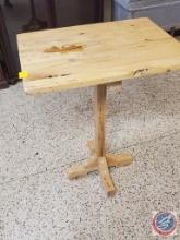 Well-constructed homemade table.