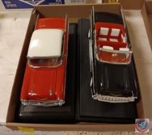 Diecast cars on stands