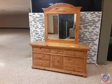 (1) Broyhill dresser measurements are 70x19x34 for dresser mirror measurements are 48x46