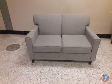 (1) Gray polyester fiber loveseat measurements are 57x36x36