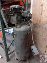 8' Ladder and Industrial Air 60 gallon air compressor (unsure of working condition)