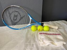 Dunlop Tennis Racket w/Vera Bradley Cover and Tennis Balls