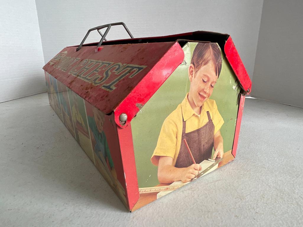 Vintage American Kid's Tool Chest with Tools