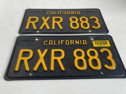 Pair of Matching California License Plates