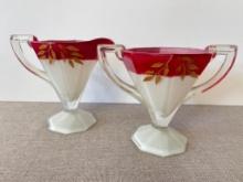 Vintage Indiana Glass Moderne' Cream and Sugar Set