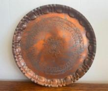 Vintage Pyramid Copper Stamped Plate