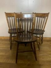 Set of 3 Vintage Wooden Chairs