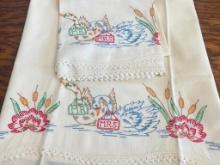 Vintage Mr. and Mrs. Embroidered Pillow Cases