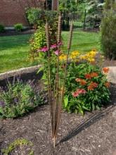 Rusty Metal Cattail Landscaping Stake
