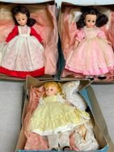 Collection of 3 Madame Alexander Dolls with Original Boxes