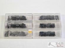 (6) Micro Trains N Scale Locomotive Model Trains