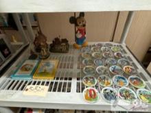 Disney Decor Plates Mickey Mouse Figurine & (2) Pooh books & more