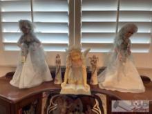 2 Porcelain Dolls and 3 Angels