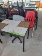(1) Small Student Table Desk, Group of Assorted Chairs