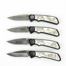 4 Colt Revolver Collector Pocket Knives