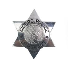 Vintage Cicero Illinois Police Sergeant Badge
